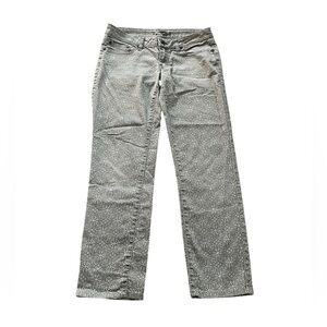PrAna Kara Gray Patterned Organic Cotton Low Rise Stretch Skinny Jeans Size 4/27